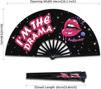Boots on The Ground Fan, Large Folding Hand Fan for Women and Men, Popping Fans for Line Dancing for Raves, EDM, Dance Party, and Home Decoration