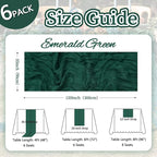 6 Pack Emerald Green Cheesecloth Christmas Table Runner 10ft Boho Gauze Fabric Cheese Cloth Table Runner 35 x 120 Inch Rustic Sheer for Romantic Wedding Decor Baby Shower Party Centerpiece Decoration