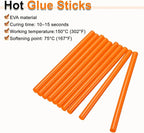 HARFINGTON 10pcs Hot Glue Sticks 0.43" Dia x 3.94" Long EVA Mini Hot Melt Adhesive Glue Stick for Hot Melt Gun Wood Plastic Glass Flowers Fabrics Foam, Orange