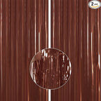 PartyWoo Foil Curtain 2 pcs, 3.3x6.6 ft Metallic Brown Tinsel, Foil Fringe Curtains, Birthday Decorations, Party, Wedding Backdrop