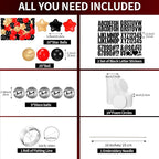 Giant Friendship Bracelet Garland Kit, DIY Birthday Banner with Letters Ball Jumbo Customizable Friendship Bracelet Decor for Halloween Christmas Wedding Party(Black, Gold, Red)