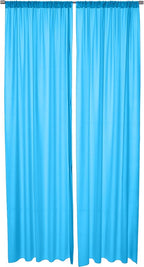 AK TRADING CO. 10 feet x 10 feet Polyester Backdrop Drapes Curtains Panels with Rod Pockets - Wedding Ceremony Party Home Window Decorations - Turquoise