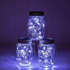 VOOKRY 6 Pack Solar Mason Jar Lights, 30 LED Mason Jar Lids Waterproof Firefly Fairy String Lights with 6 Hangers(No Jars), for Outdoor Patio Garden Yard Lawn Party Wedding Decoration - Cool White