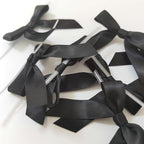 50pcs 2-1/2" Black Satin Ribbon Bows with Twist Tie Bows for Christmas Gift Packing&Wrapping (Black)