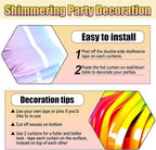 6 PackRainbow Foil Fringe Curtain Backdrop, 3.28Ft x 8.2Ft Metallic Tinsel Foil Fringe Streamer Curtains for Photo Booth, Birthday, Wedding, New Year Party Decorations