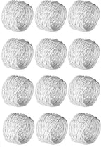 Handmade White Round Mesh Napkin Rings Holder for Dinning Table Parties Everyday, Set of 12