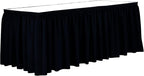 Ultimate Textile Pleat Polyester Fabric Table Skirt - Machine Washable Flame Resistant with Clips for Events, Weddings & Trade Shows, Cut & Sewn in Paterson, NJ - Midnight, 21' Shirred Pleat