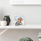 TWING 5 Pack 4 x 6 Acrylic Frame, Horizontal Magnet Double Sided 4x6 Picture Frame,12+12MM Thick Clear Frameless Desktop Display Self Standing Magnetic Acrylic Block Photo Frame