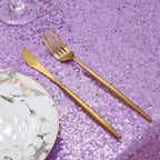 QueenDream Sequin Tablecloth 90"x132" Lavender Party Tablecloth Rectangular Seamless Sequin Table Cloth Overlay Glitter Wedding Birthday Bridal Shower Decoration