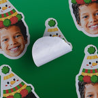 callie Personalized Christmas Stickers with Photo Face, Custom Waterproof Glitter Xmas Labels for Crafts Cards Envelope Seal Party Decor, 12pcs