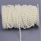 27 Yards/82 Feet Pearl Garland Craft String Pearls, Faux Pearl for Wedding Party Decoration, Christmas Tree Decorations and DIY Crafts (Ivory, 6 mm 82 Feet)