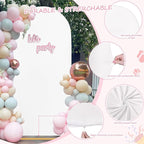 SoarDream Arch Backdrop Cover White Spandex Fitted 5FT White Wedding Arch Covers Balloon Round Top Chiara Arch Backdrop Fabric for Bridal Shower Wedding Birthday Party Stage Decoations