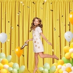 Sugargirl 10x10FT Yellow Backdrop Curtains Polyester Photo Backdrop Drapes Curtains 2 Panels with Rod Pockets for Party Birthday Wedding Photography Home Decoration