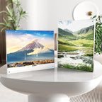 8x10 Acrylic Picture Frame 3 Pack, Clear Freestanding Double Sided Frameless Magnetic Photo Frames, Desktop Display Decor Gift