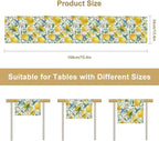 Lemon Table Runner,Watercolor Fruit Green Leaves Spring Summer Table Cloth Kitchen Dining Table Home Party Decoration 13x60 Inch