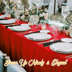 BRILLMAX 8 Pack Red Tablecloths 70 x 120 Inch for 6ft or 8ft Rectangle Tables - Rectangular Bulk Linen Polyester Fabric Washable Cloth Cover for Wedding Reception Banquet Birthday Party