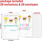 Gymnastics Birthday Party Invitation, Tumble Jump & Play Invite Cards（20 Count) With Envelopes, Fill In Style Invite Cards For Boys, Girls, Kids, Birthday Party Supplies-A46