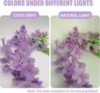 5 Pack Light Purple Wisteria Hanging Flowers, 3.44 Ft Fake Hanging Flowers, Artificial Wisteria Garland Vines for Wedding Room Backdrop Outdoor Patio Garden Decoration