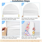 Hemmotop White Arch Backdrop Cover (No Arch Backdrop Stand), 6 ft Spandex Stretchy 2-Sided Arch Stand Covers, Ideal for Wedding, Baby Shower, Ceremony Party Decoration, Ballloon Arches