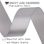 Gray Solid Satin Ribbon 1 Inch 25 Yards Solid Polyester Fabric Ribbon for Gift Wrapping Wedding Christmas Baby Shower Birthday Party Decoration Handmade Immortal Flower Craft