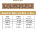 Vintage Boho Floral Table Runner, Rustic Country Farmhouse Orange Black Retro Flower Pattern for Home Kitchen Table Decor Dining Coffee Room Party Decor 13x108in
