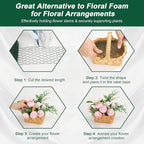 4 × 236 in Floral Wire Netting, Green Chicken Wire for Floral Arrangements, Galvanized Coated Chicken Mesh Netting with Plier & Plant Ties for Floral Supplies | Garden Fencing | DIY Craft