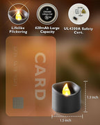 Homemory 12pcs Black Remote Timer LED Tea Lights Candles, 400+Hours Flickering Flameless Battery Votive Tealights for Tabletop Lighting, Centerpieces Decor, Holiday, Warm White Glow