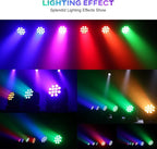 Moving Head Light Beam Wash 12x12W LED Stage Lighting RGBW 4in1 Professional DMX 512 Strobe Effect Sound Activated DJ Lights for DJ Night Clubs Disco KTV Bar Show (1 Pack)