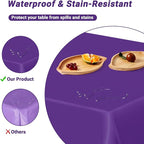 QZYL 4 PCS Plastic Table Cloth, 54" x 108" Purple Picnic Table Cover, for 6 to 8 Foot Tables, Rectangle Tablecloth for Birthday, BBQ, Wedding and Party Decorations, Indoor Outdoor Home Essentials