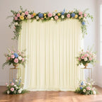 Sugargirl 10x10FT Light Yellow Backdrop Curtains Polyester Photo Backdrop Drapes Curtains 2 Panels with Rod Pockets for Party Birthday Wedding Photography Home Decoration