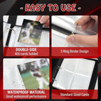Baseball Card Binder,Trading Card Binder 4 Pocket,400 Pockets Card Holder with 50 Removable Sleeves,Trading Card Albums for Game Cards,Premium Card Book, Game Cards & Sports Cards White