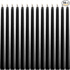 14 Unscented Black Taper Candle,10 inch Tall and 3/4 inch Thick,7.5 hrs Clean Burning,Dripless Candles for Weddings, Prayers, Festivals, Churches