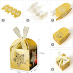 Naler 40pcs Mini Christmas Gift Boxes for Presents, Favor Boxes for Halloween Christmas Wedding Favor Party Gift Wrap Decoration, Gold & Silver, 2 x 2 x 3 Inches
