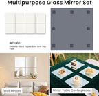 Square Glass Mirror Centerpieces, 12Pcs 12" Mirror Centerpieces for Tables, Glass Trays for Wedding Decorations, Parties, Baby Shower