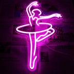 Ballet Girl Neon Sign Pink LED Dance Neon Lights Dancing Woman Neon Wall Light Up Sign for Bedroom Dance room Ballet Academy Y2k Room Decor 17.7 x 11.6 in