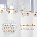 JANYUN 120 Pack Clip Hook Set Stainless Curtain Clips for Hanger Photo Light Home Decoration Art Craft Dispaly Hang Clip (Gold)