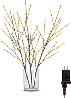 33in Lighted Branches with 180 LED Lights, Twinkling Light Up Tree with Timer, DIY Flexible Lighted Branches for Home Décor, Bedroom, Wedding, Party