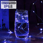 Aogist Led Fairy Lights 3 Modes Battery Operated String Lights Waterproof Silver Wire 7 Feet Firefly Starry Moon Mason Jar Lights for DIY Wedding Party Christmas (Blue, 20 Pack)