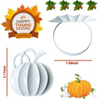 Halatool Thanksgiving Pumpkin Napkin Rings Set of 12, Alloy Fall Napkin Rings Dinner Tables Holders for Thanksgiving Halloween Weddings Holidays Gathering Dinner Party (White)