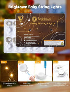 Brightown 14 Pack 6 Color LED Fairy Lights Battery Operated String Lights, 7ft 20LED Waterproof Silver Wire String Lights, Firefly Starry Moon Lights for Mason Jars DIY Christmas Wedding Party Bedroom