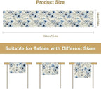 Watercolor Floral Table Runner, Blue Poppy Flower Seasonal Spring Summer Table Runner for Kitchen Dinning Table Runner Decor Home Wedding Party Holiday, 13x108 Inch