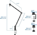 MOUNT-IT! Adjustable Microphone Boom Arm [3/8’’ to 5/8’’ Screw Adapter] Suspension Scissor Mic Stand, Desk Mount For Blue Snowball, Yeti, & Other Studio and Gaming Microphones (With Cable Management)
