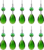 10pcs Crystal Prisms Chandelier Green Ornament Pendants Rainbow Maker 38mm Drop Prism Hanging Prisms for Wedding Party Chrismtmas Decoration DIY Jewelry