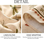 ISAENNE Designer Floral Linen Round Tablecloth,French Off White Elegant Table Cloth,Fall Washable Home Decor Tablecloths for Dining Thanksgiving Kitchen Christmas Party,Diameter 67"-Grace B