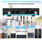 4 Channel Rechargeable Wireless Microphone System, Pro UHF Metal Handheld Headset Lavalier Lapel Cordless Mics for Karaoke Singing Church with VOL Control, 4x50 Adjustable Frequency(G8)