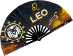 DeFlare | Cosmic Zodiac Rave Fan | Zodiac Sign Hand Fan | Astrology Rave Fan | Hand Fan | Large Rave Fan | Large Clacking Fan