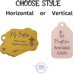 Mi Bautizo Baptism Christening Personalized Thank You Tags 20 pcs - More Colors Available (pink shimmer)