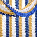 Navy-Blue White-Gold Party-Decorations Streamers Garland - 12pcs Royal Blue Graduation 2025 4-Leaf Paper Clover Streamer Men Boy Birthday Wedding Bridal Shower Flower Banners Fathers day Decor Ouruola