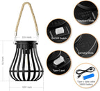 Solar Lanterns Outdoor Waterproof - Hanging Solar Lights for Outside, Halloween Yard Decorative, Classic High Brightness Garden Lanterns Lamp for Patio Table Pathway Decor, Pack 2