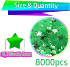Green Metallic Foil Star Confetti 0.78inch/2cm 8000PCS Table Confetti for Party Birthday Decoration or Filled Balloons